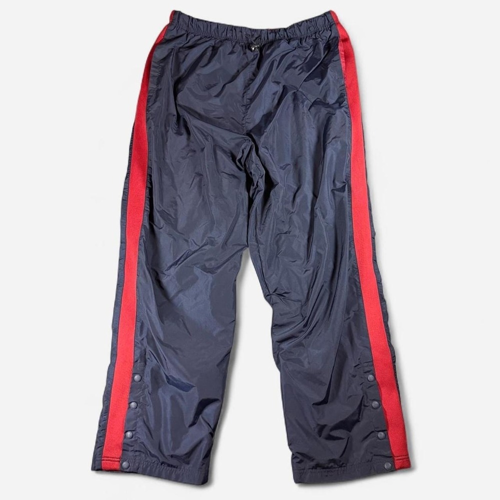 Y2K Tommy Hilfiger Navy Fleece Lined Track Pants Elastic Waist Baggy Size XXL